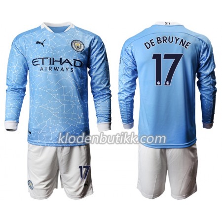 Manchester City Kevin De Bruyne 17 Barn Hjemmedraktsett 2020-2021 Langermet (+ Korte bukser)